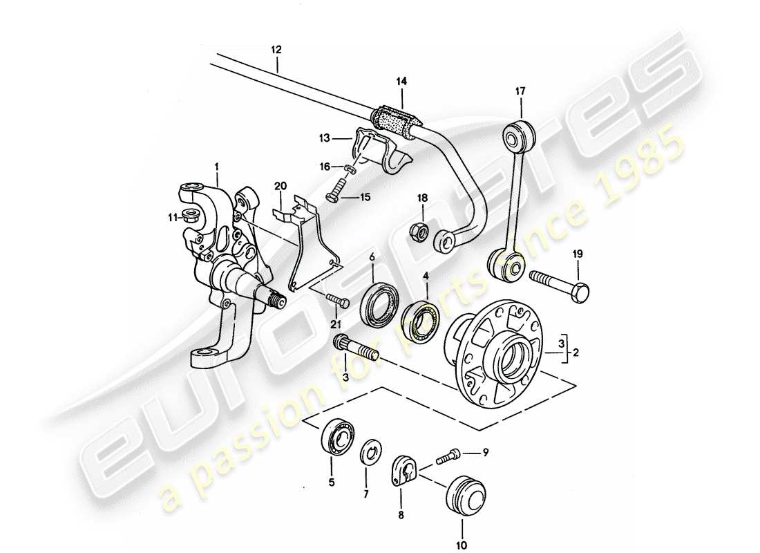 porsche 1992 (928) steering knuckle - lubricants part diagram