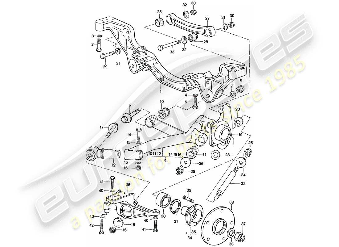 porsche 1983 (928) rear axle part diagram