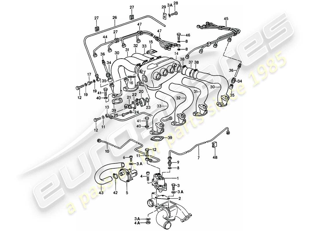 porsche 1982 (928) k-jetronic - 3 part diagram