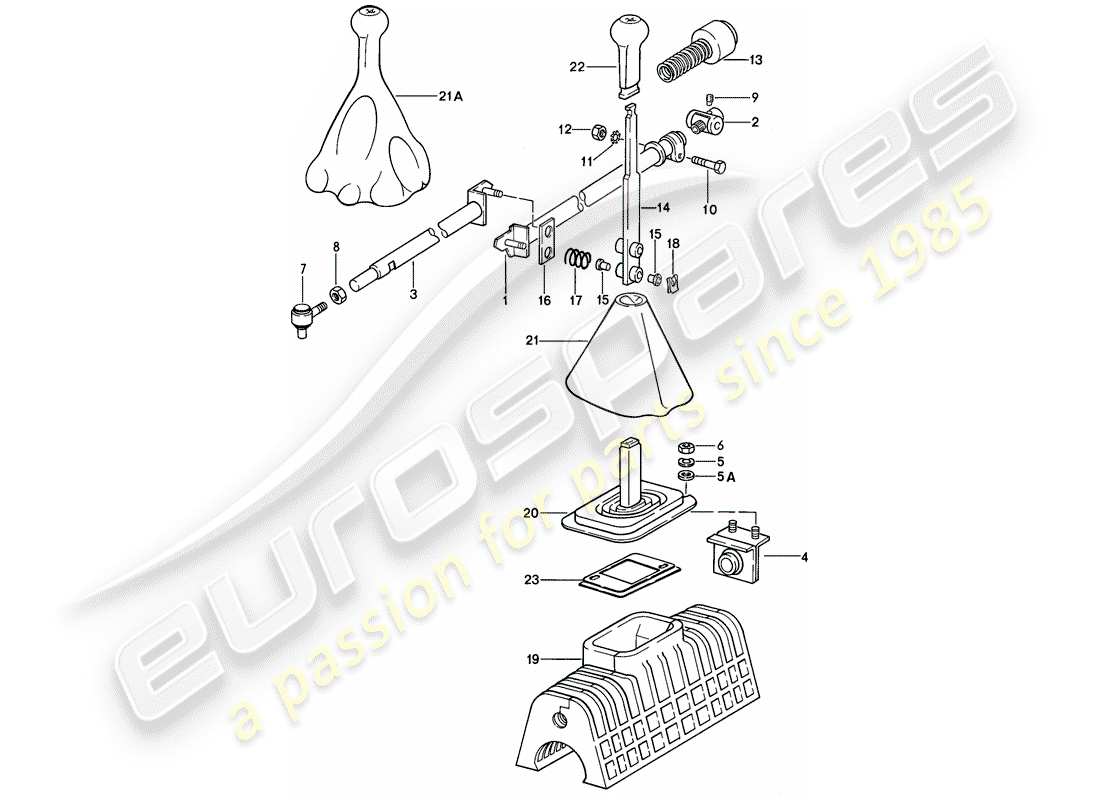 porsche 1979 (928) shift mechanism - manual gearbox part diagram