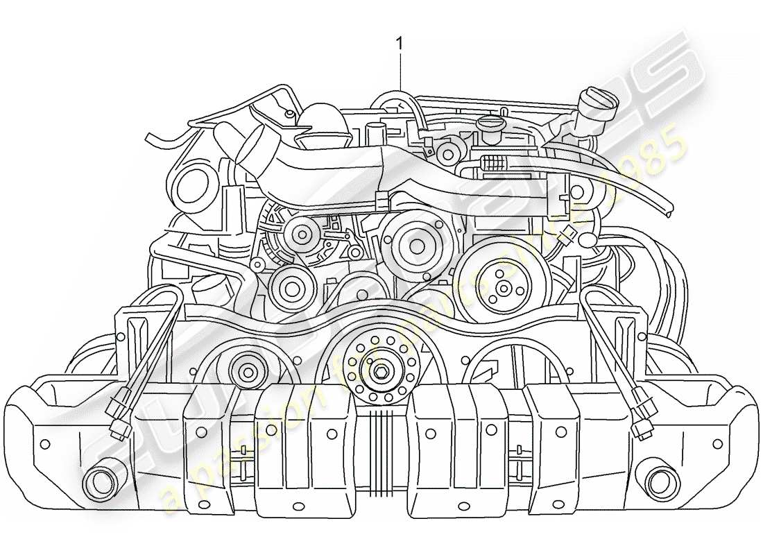 porsche 997 t/gt2 (2008) replacement engine part diagram