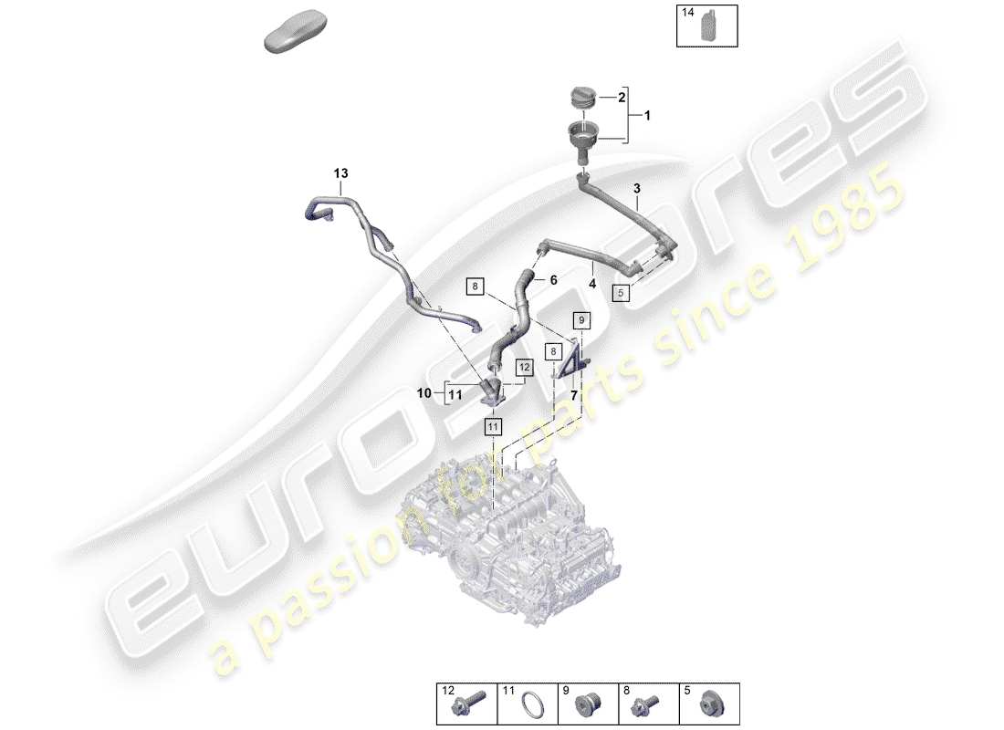 porsche 2020 (718 boxster spyder) engine (oil press./lubrica.) part diagram