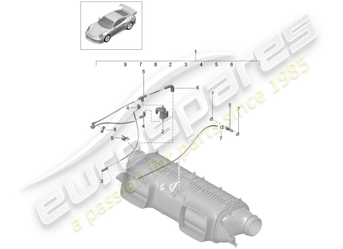 porsche 991 turbo (2014) air cleaner part diagram