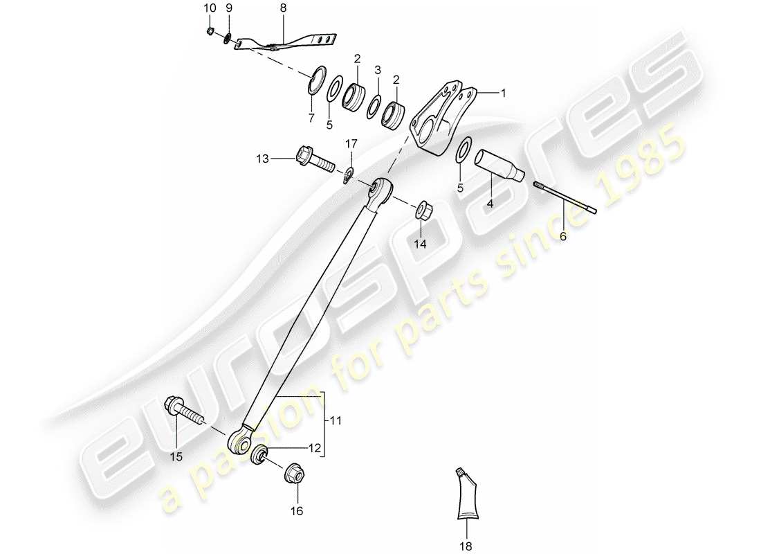 porsche 2005 (carrera gt) rocker arm - push rod parts diagram