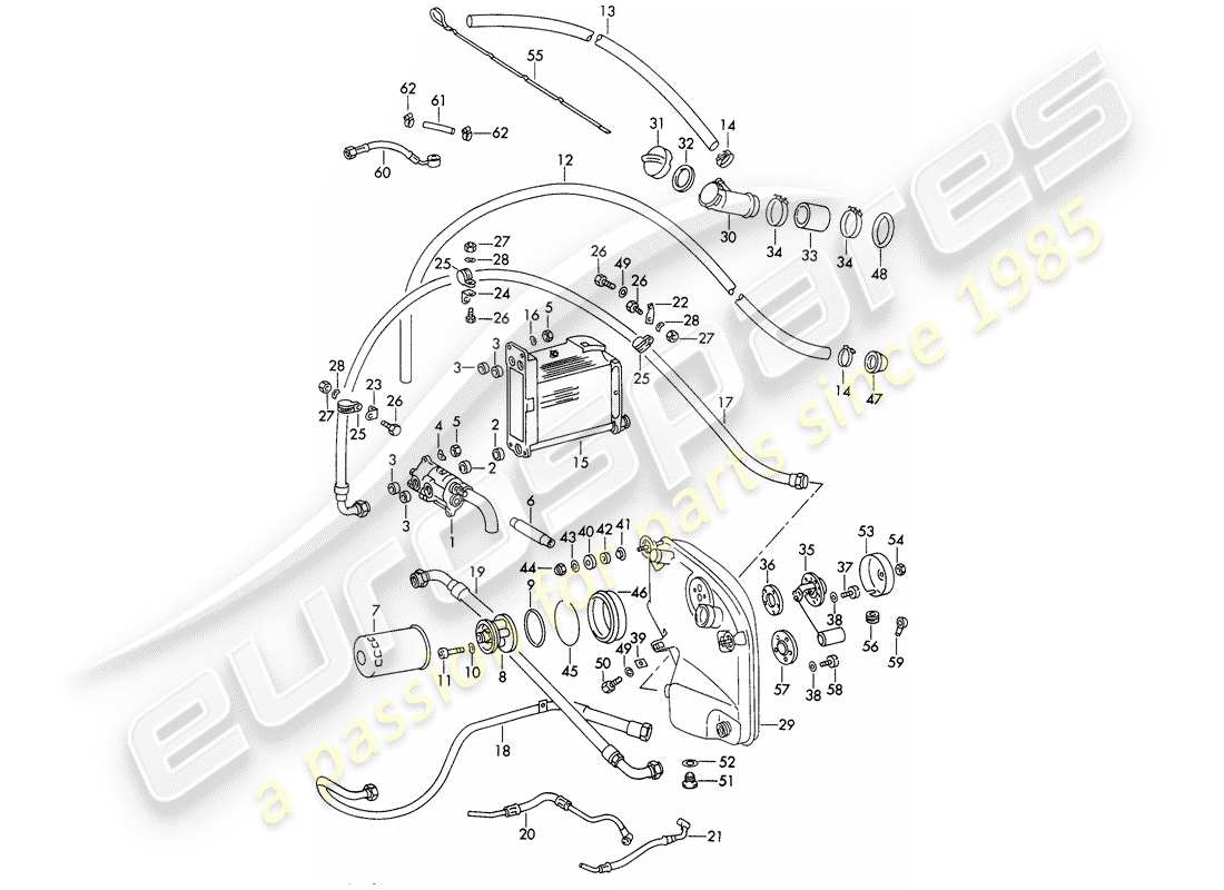 porsche 1965 (911/912) engine lubrication part diagram