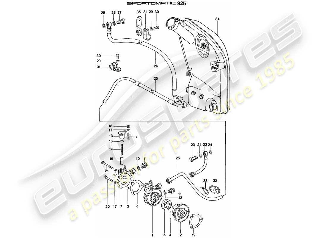 porsche 1983 (911) supplier - -spm- - oil supply - for - torque converter part diagram
