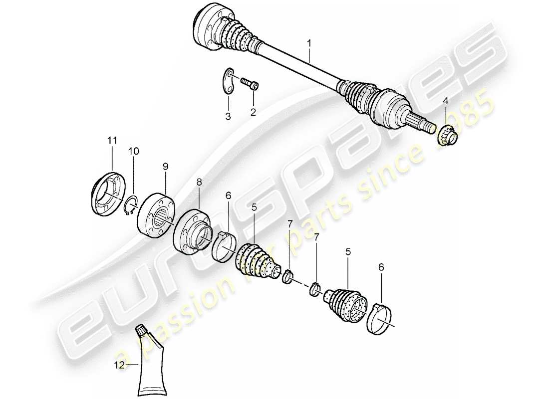 porsche 2005 (carrera gt) drive shaft parts diagram