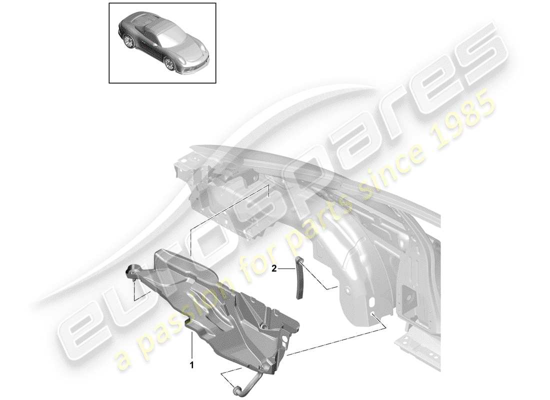 porsche 2018 (991-2 r/gt3/rs) water collecting tray part diagram