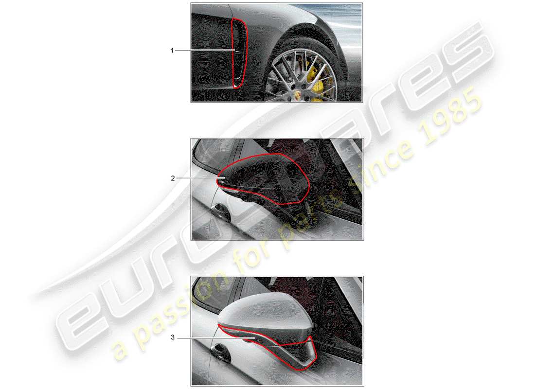 porsche 2013 (tequipment panamera) body parts diagram