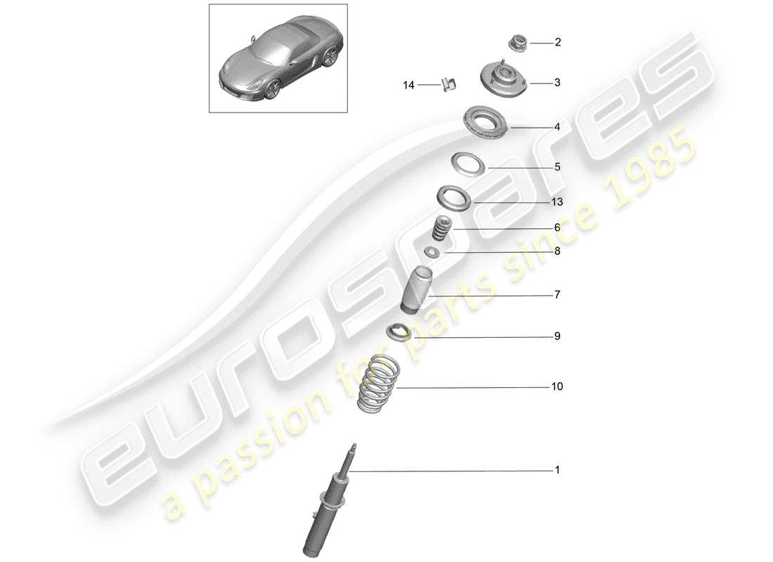 porsche 2012 (981 boxster) vibration damper part diagram