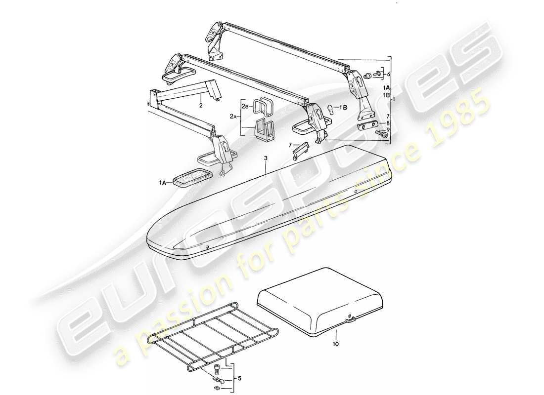 porsche 1983 (928) roof transport system part diagram