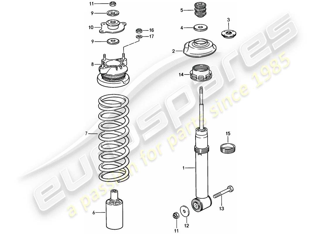 porsche 1983 (928) suspension - front axle - f 92-es840 219>> - f 92-es849 567>> - d >> - mj 1985 part diagram