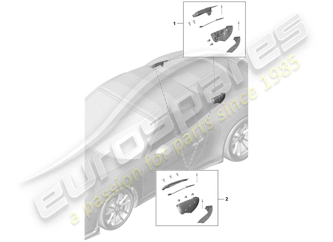 porsche 2019 (991-2 r/gt3/rs) catch part diagram