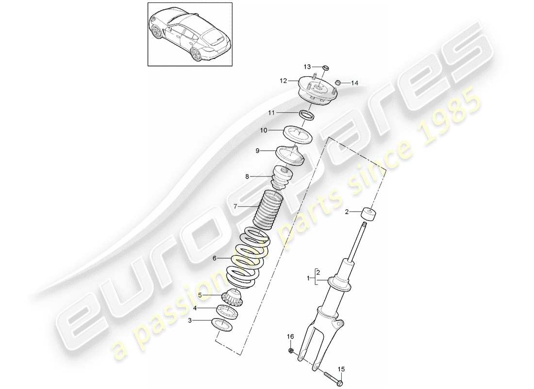 porsche panamera 970 (2015) suspension parts diagram