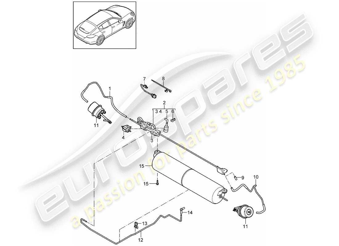 porsche 2013 (panamera 970) exhaust system parts diagram