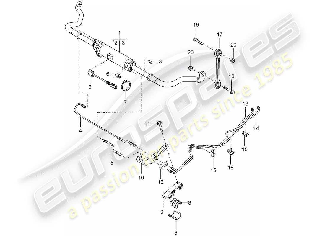 porsche 2003 (cayenne e1 9pa) stabilizer (decoupleable) part diagram