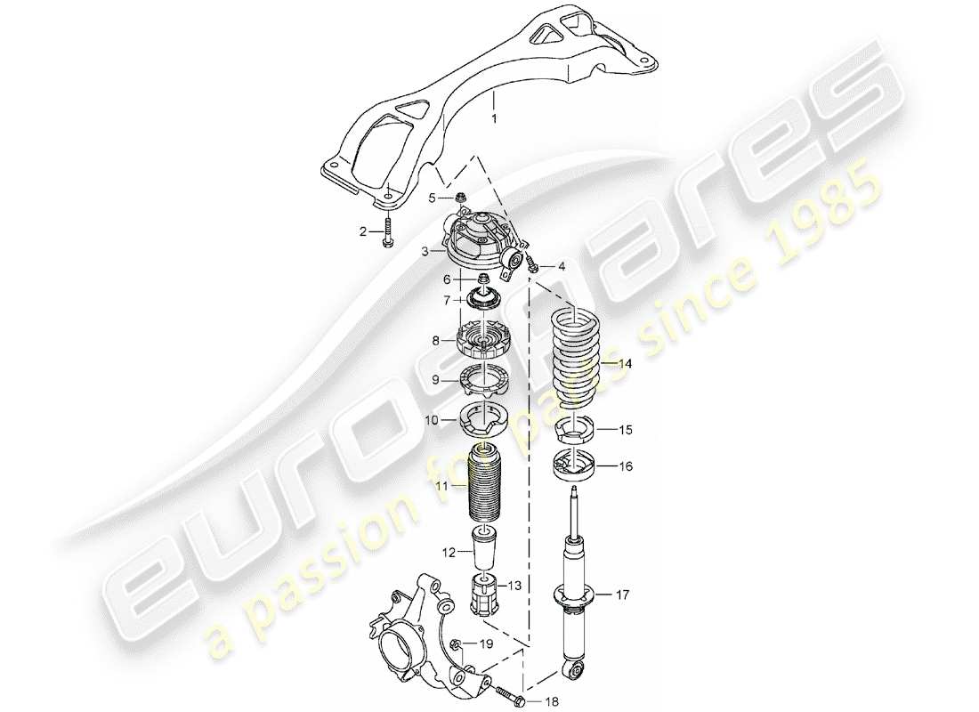 porsche 2003 (cayenne e1 9pa) suspension part diagram