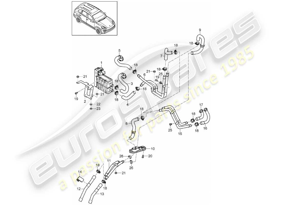 porsche 2018 (cayenne e2 92a) hybrid parts diagram