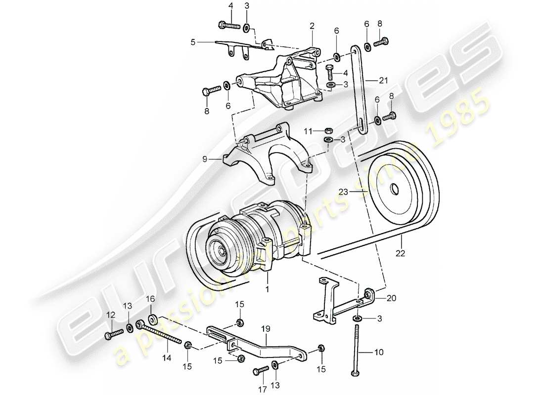 porsche 1992 (928) assembly - compressor - air conditioner part diagram