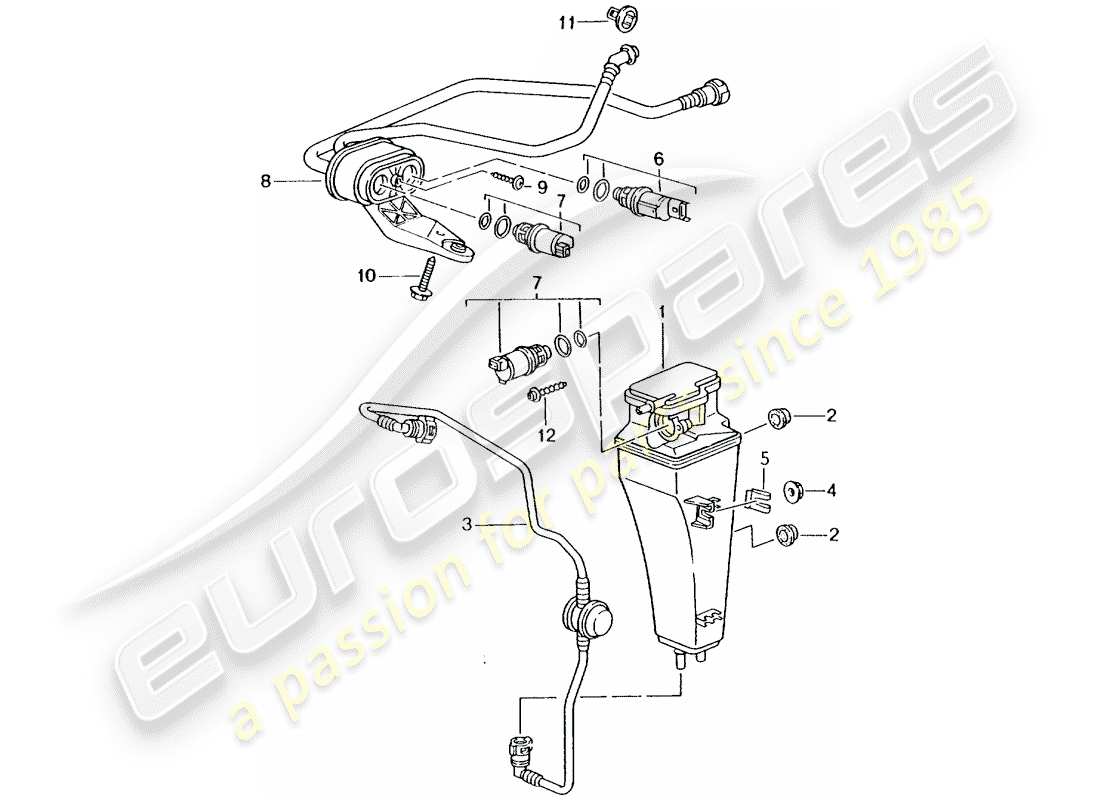 porsche 2002 (996 turbo / gt2) evaporative emission canister parts diagram