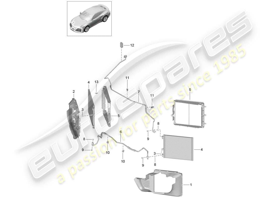 porsche 2016 (991-1 turbo) refrigerant circuit part diagram