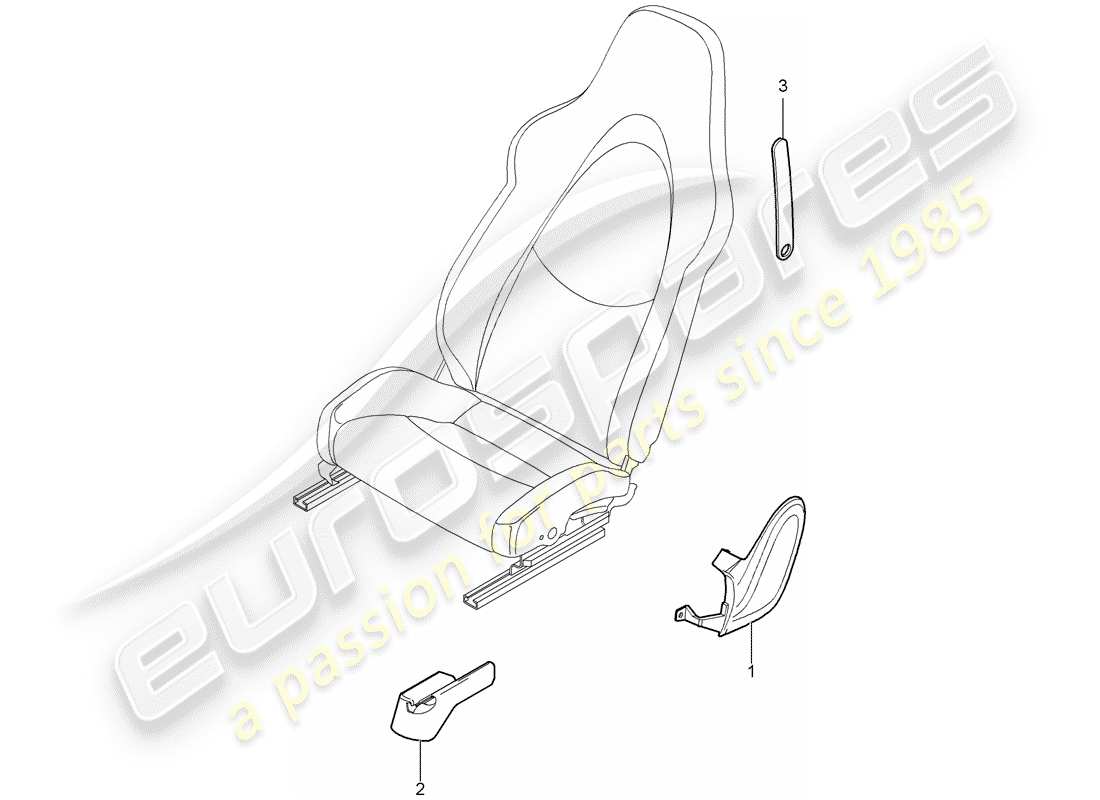 porsche 2007 (987 cayman) front seat part diagram