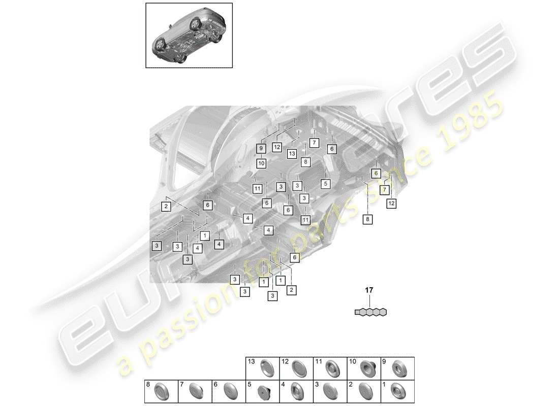 porsche 2020 (cayenne e3 9ya/9yb) plug part diagram