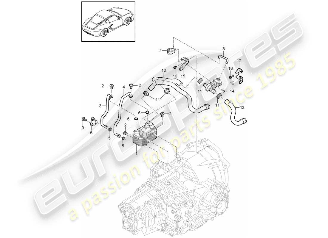 porsche 2010 (987 cayman) - pdk - part diagram
