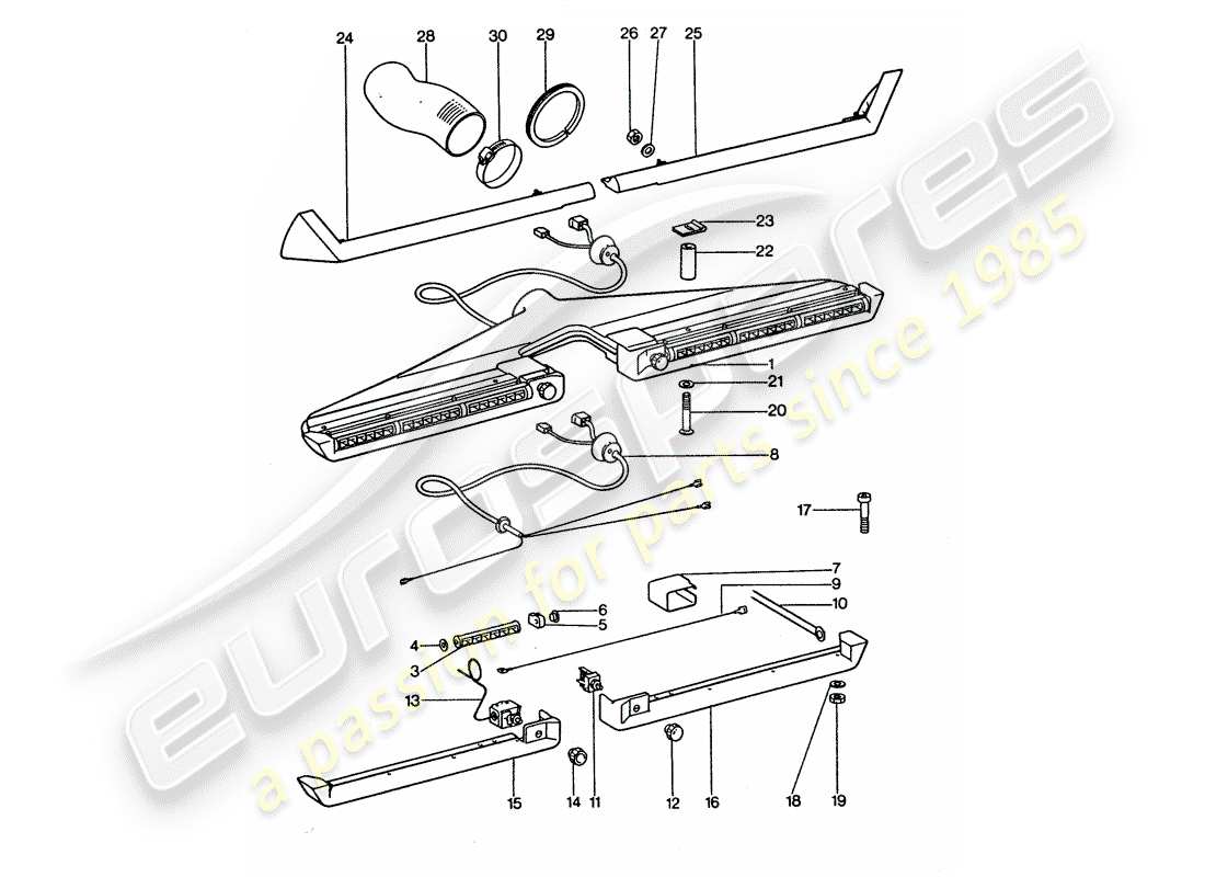 porsche 1977 (911 turbo) air conditioner - jet - accessories part diagram