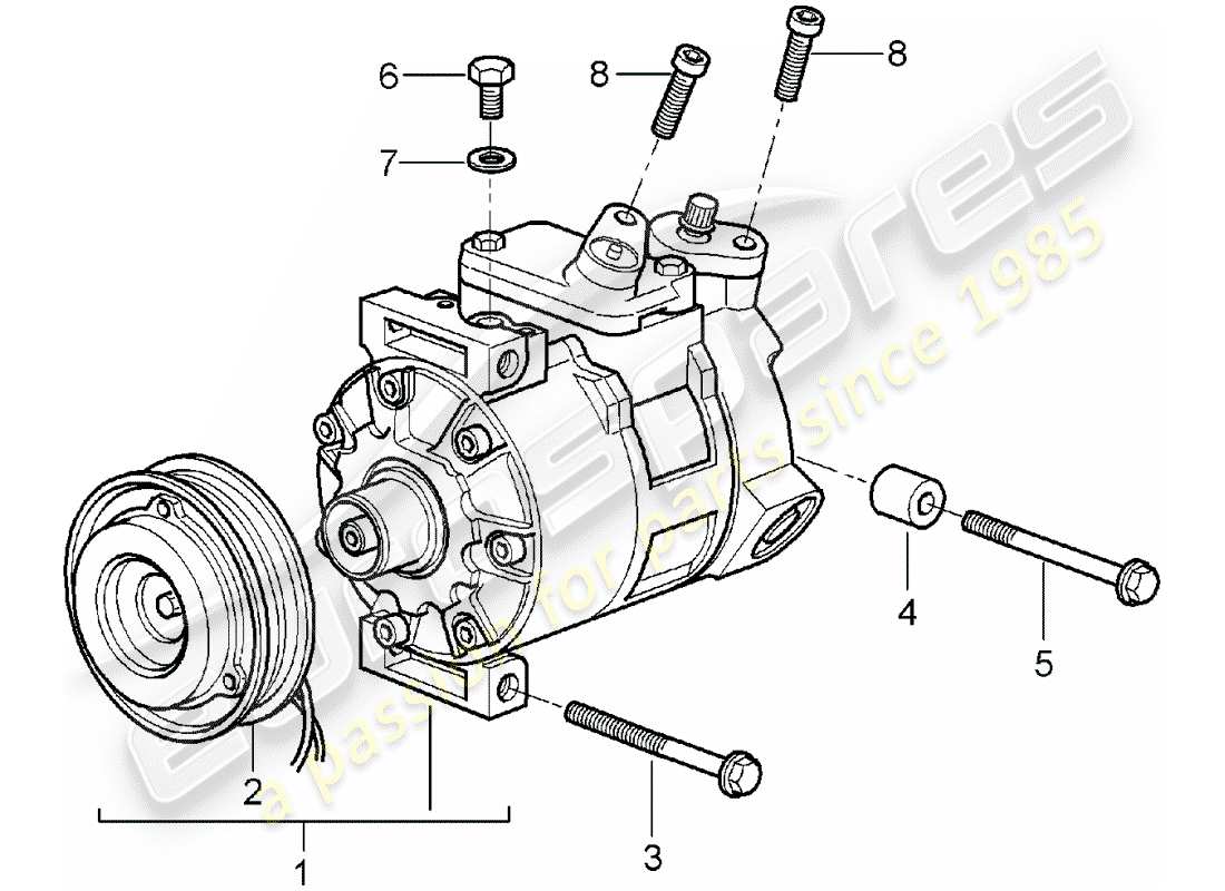 porsche boxster 987 (2007) compressor parts diagram