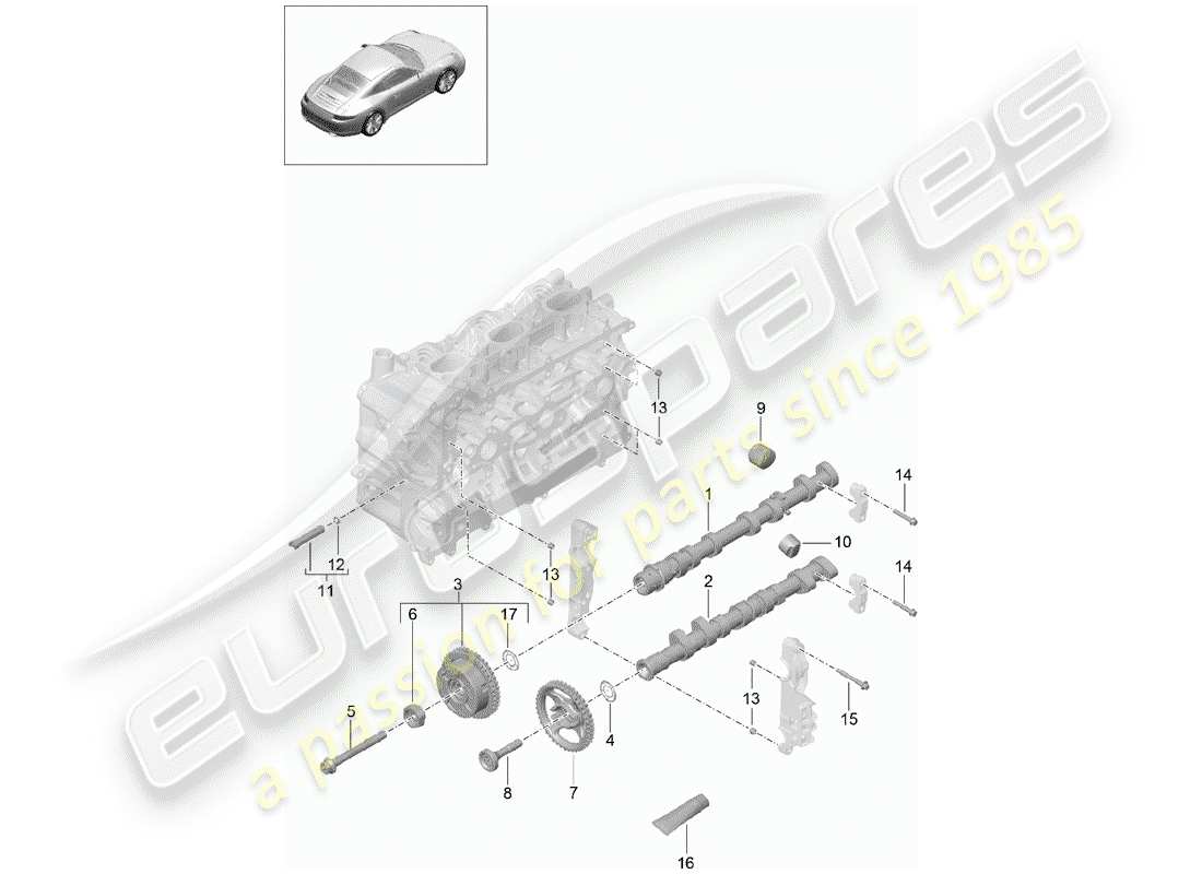 porsche 2013 (991-1) camshaft part diagram