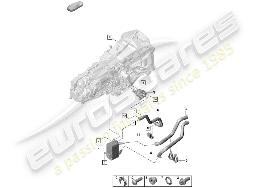 porsche 2019 (718 boxster spyder) manual gearbox part diagram