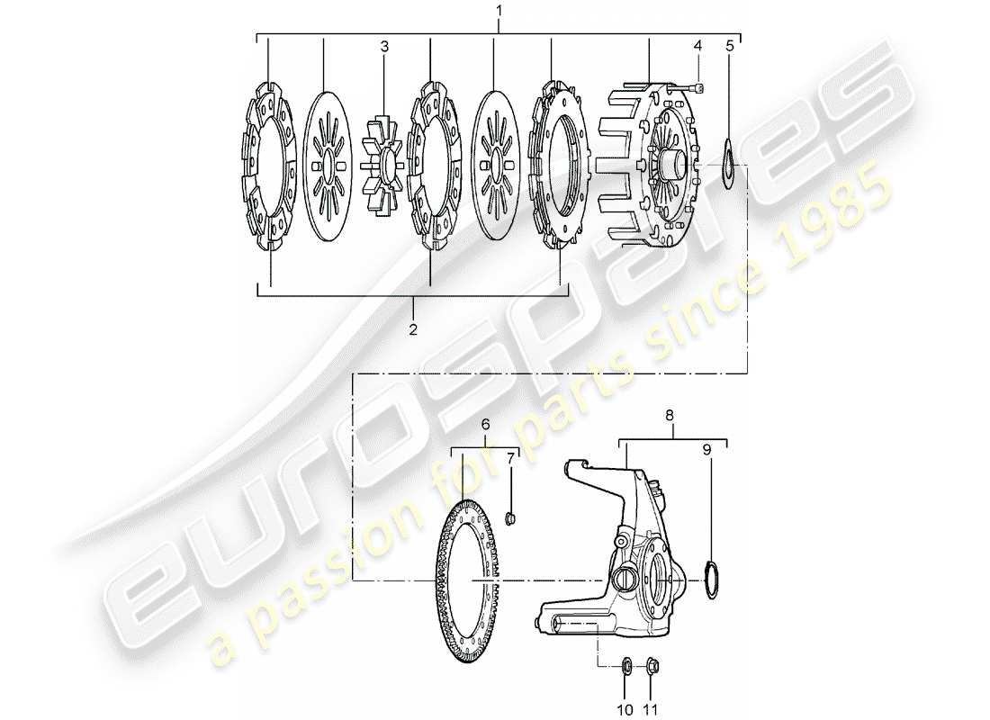 porsche 2006 (carrera gt) clutch part diagram