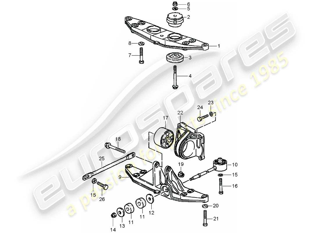 porsche 1992 (964) tiptronic - transmission suspension part diagram