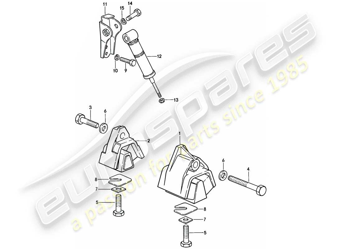 porsche 928 (1981) transmission suspension - manual gearbox part diagram