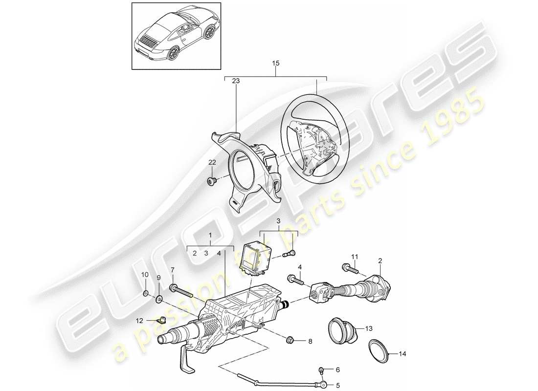 porsche 2013 (997-2 turbo / gt2 rs) steering protective pipe parts diagram