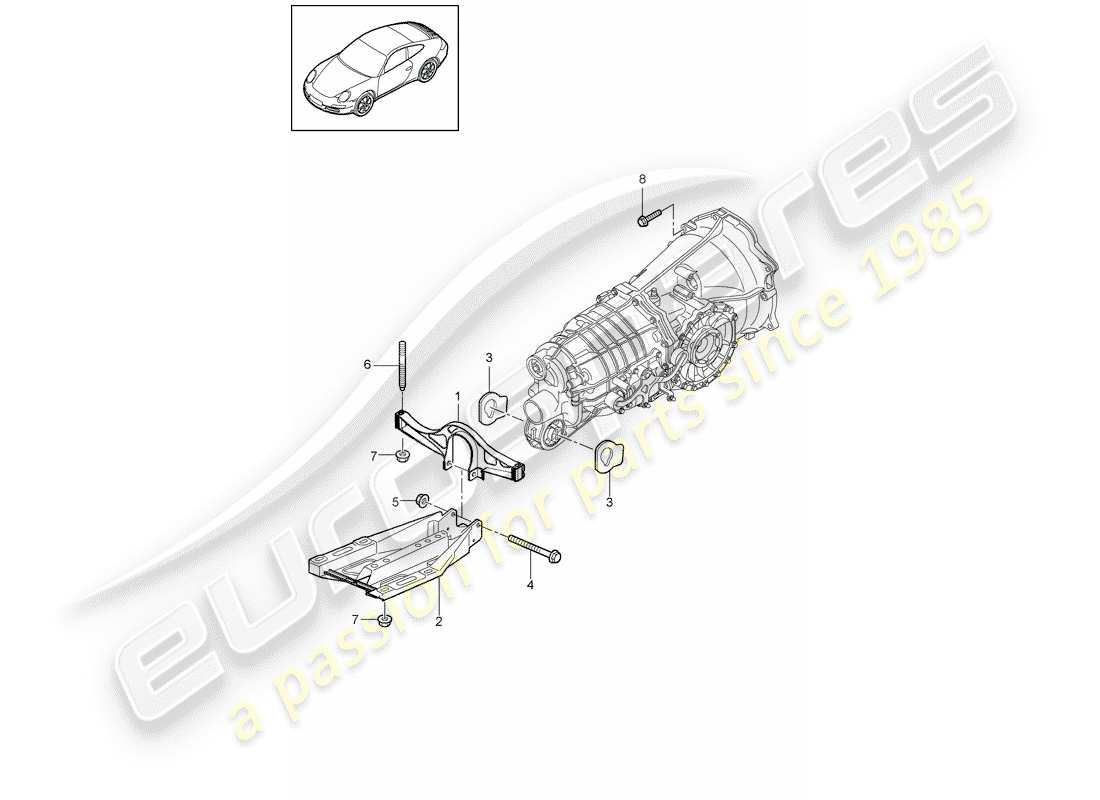 porsche 2010 (997-2) transmission suspension parts diagram