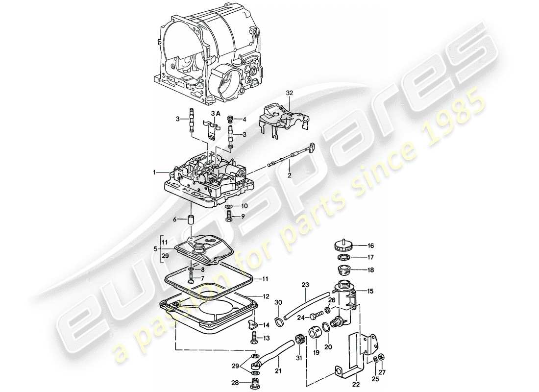 porsche 928 (1981) shift-valve body - automatic transmission part diagram
