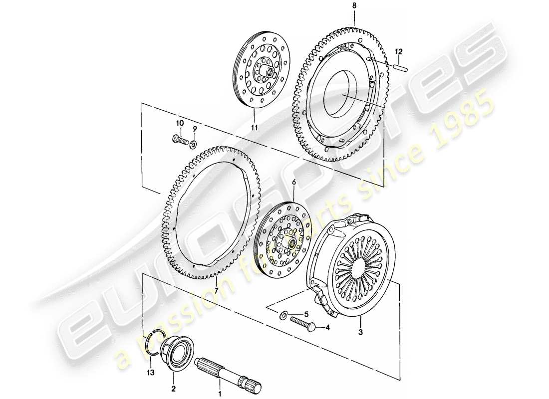 porsche 1981 (928) clutch part diagram