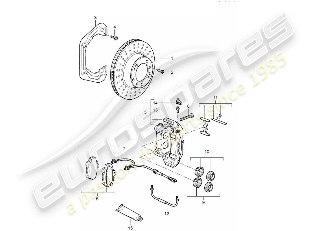 porsche 997 (2006) disc brakes parts diagram
