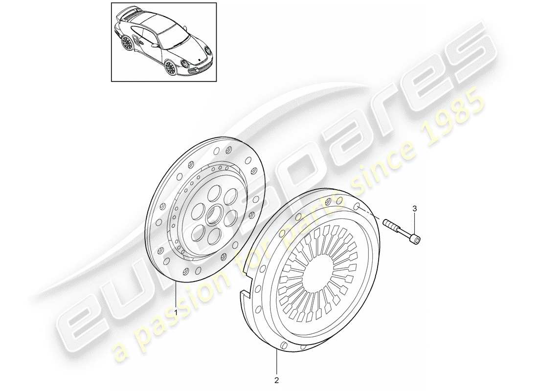 porsche 911 t/gt2rs (2013) clutch parts diagram