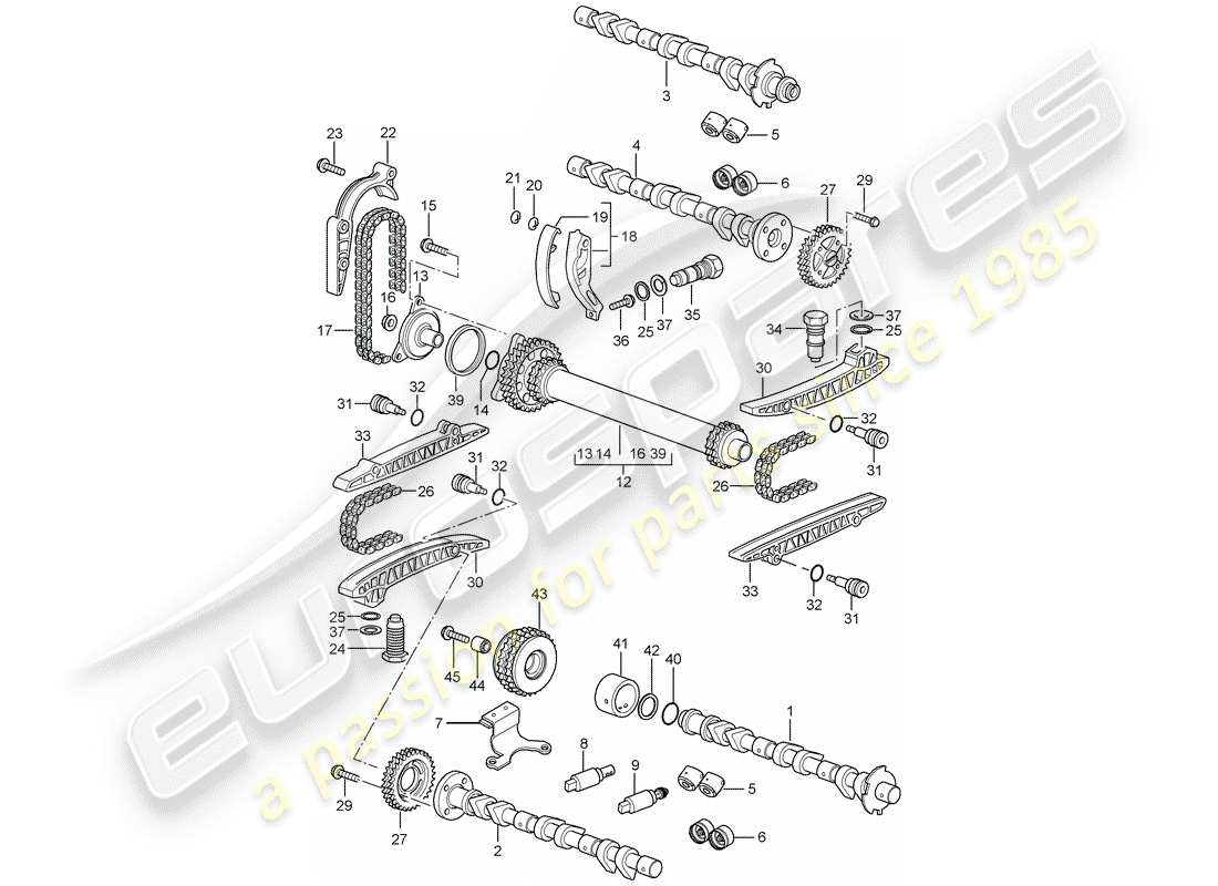 porsche 2005 (997-1) camshaft part diagram