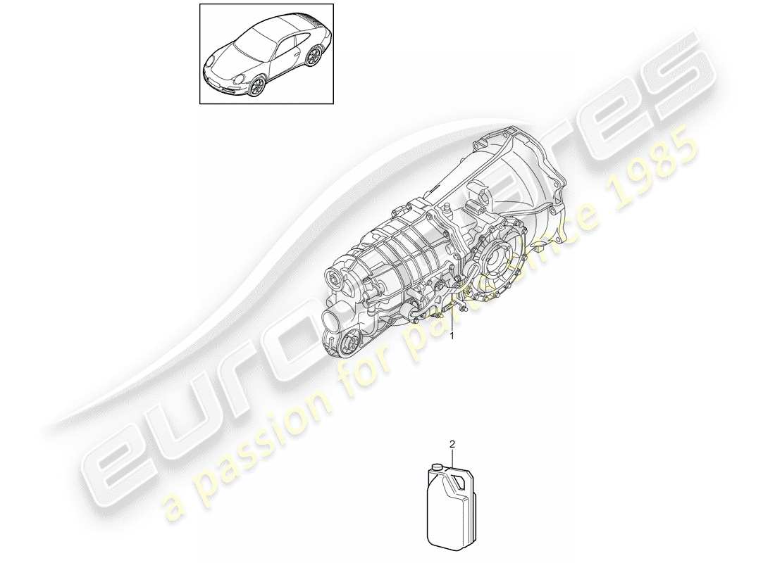 porsche 997 gen. 2 (2011) manual gearbox parts diagram
