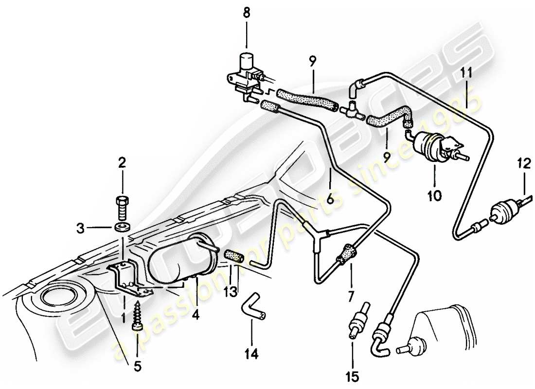 porsche 1982 (944) vacuum control parts diagram