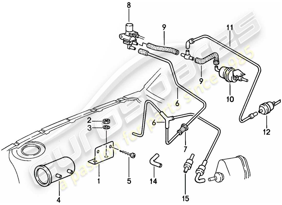porsche 1987 (924s) vacuum control parts diagram