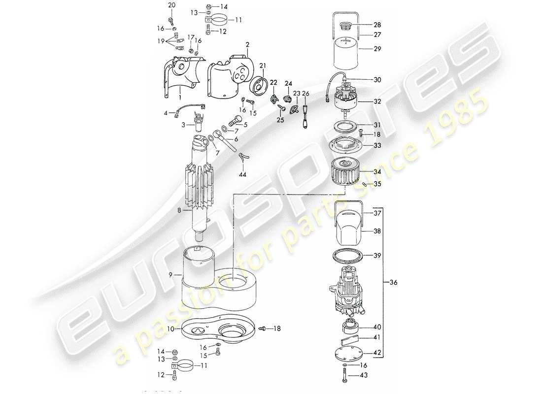 porsche 1965 (911/912) single parts - heater - - webasto - - d - mj 1969>> part diagram