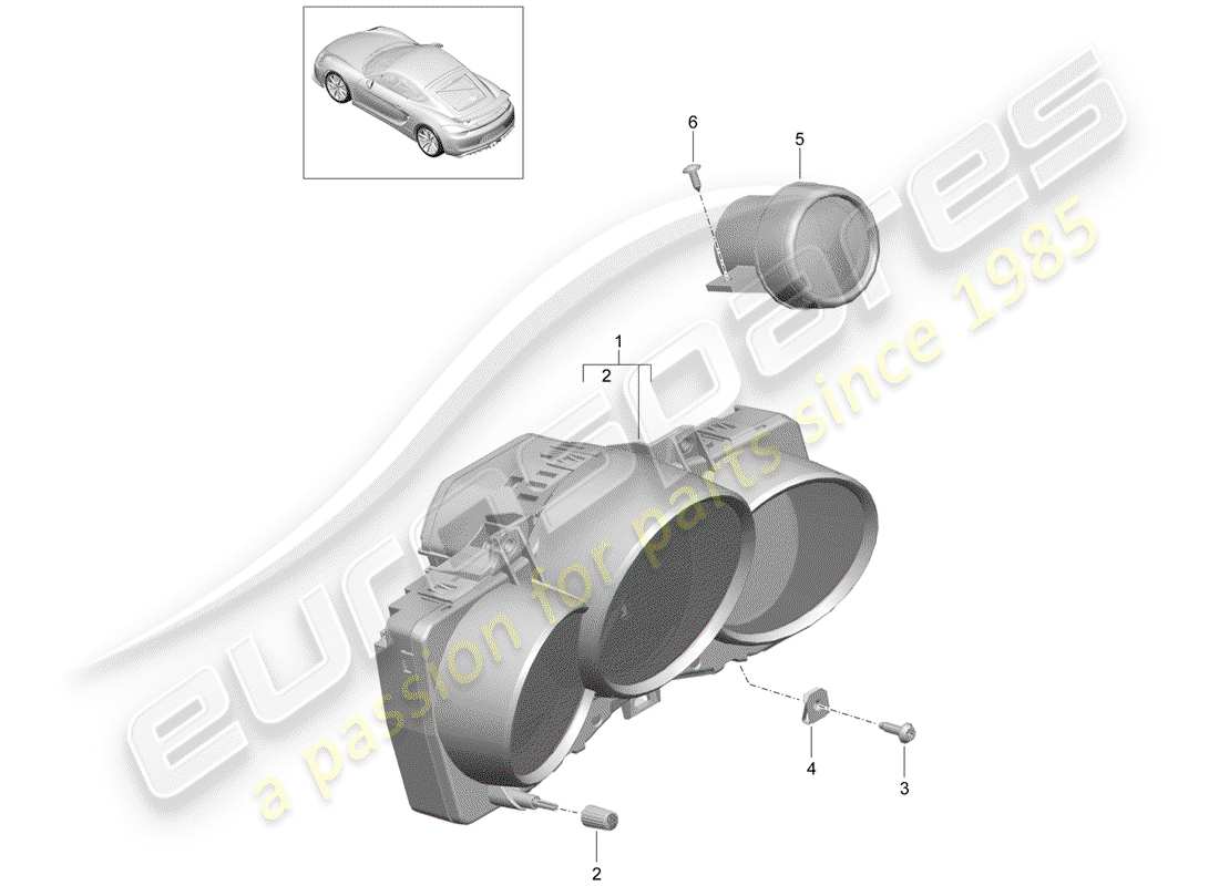 VIEW PARTS DIAGRAMS FROM THE PORSCHE CAYMAN PARTS CATALOGUE a part diagram from the porsche cayman parts catalogue