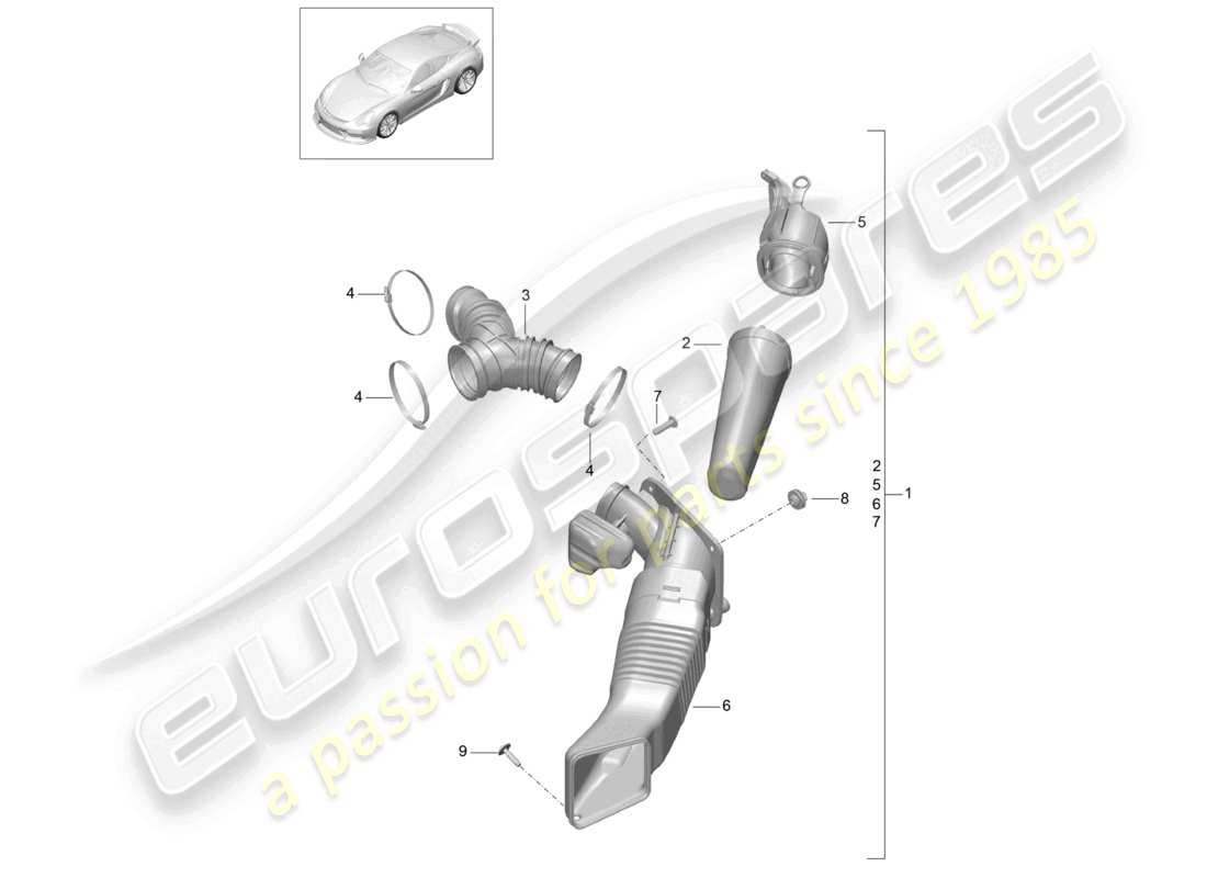 a part diagram from the porsche cayman parts catalogue