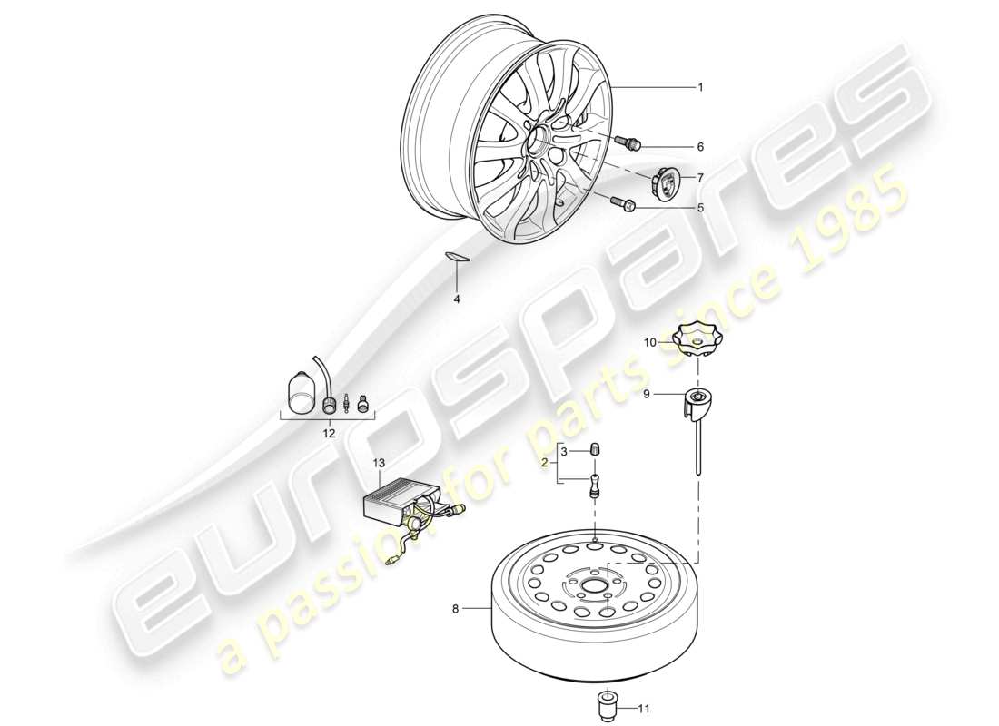 a part diagram from the porsche cayenne parts catalogue