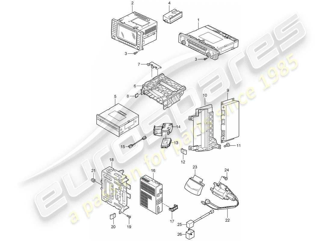 a part diagram from the porsche cayenne parts catalogue